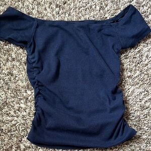 Navy Blue Short Sleeve Top